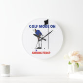 Golf Mode ON: Swing First | Funny Golfer Graphic T ラージ壁時計 (ホーム)