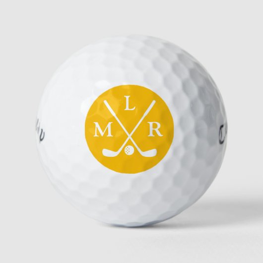 Golf Modern Elegant Monogram Typography Initials ゴルフボール (正面)