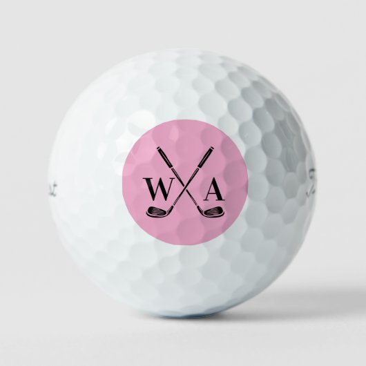 Golf modern typography initials monogram elegant  ゴルフボール (正面)