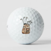 Golf monogram Customized intial fun Golf bag ゴルフボール (正面)