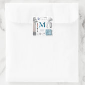 Golf Monogram Personalized Golf スクエアシール (バッグ)