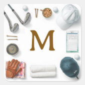 Golf Monogram Personalized Golf スクエアシール (正面)