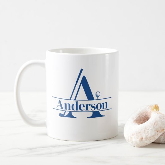 Golf Mug-Custom Name コーヒーマグカップ (ドーナツ)