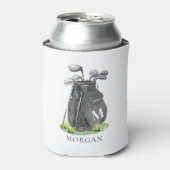 Golf Name Black Monogram 缶クーラー (缶正面)