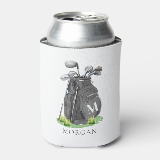 Golf Name Black Monogram 缶クーラー (缶正面)