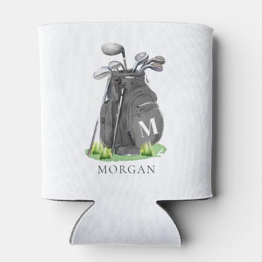 Golf Name Black Monogram 缶クーラー (裏面)