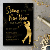 Golf New Years Eve Party Golf Theme Black and Gold