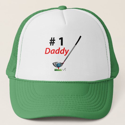 GOLF - Number One Daddy, クール Golf Trucker Hat キャップ (正面)