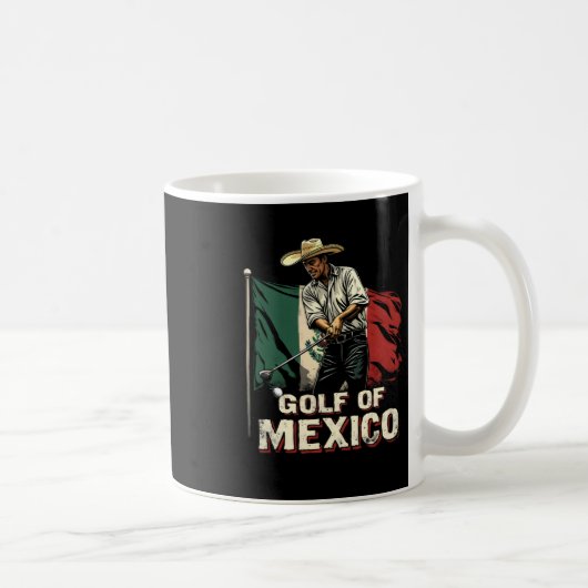 Golf Of Mexico Funny Golfer Pun Patriotic Mexican コーヒーマグカップ (右)