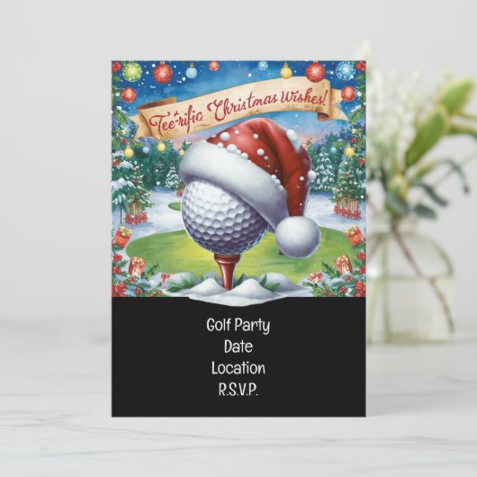 Golf Par tee Golfer Christmas Party  招待状 (スタンド正面)
