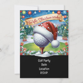 Golf Par tee Golfer Christmas Party  招待状