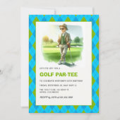 Golf Par-Tee Kids Golf Theme Birthday Party 招待状 (正面)