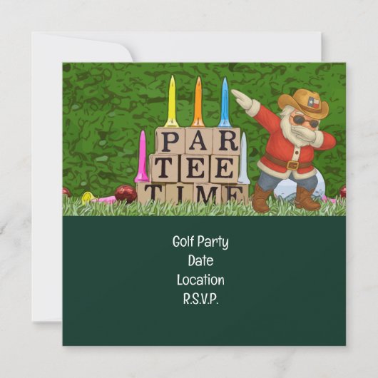 Golf Par tee party Santa Claus Christmas Dabbing セーブザデート (正面)