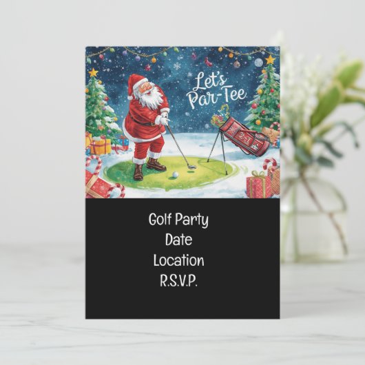 Golf Par tee party Santa Claus Christmas Squad  招待状 (スタンド正面)