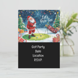 Golf Par tee party Santa Claus Christmas Squad  招待状