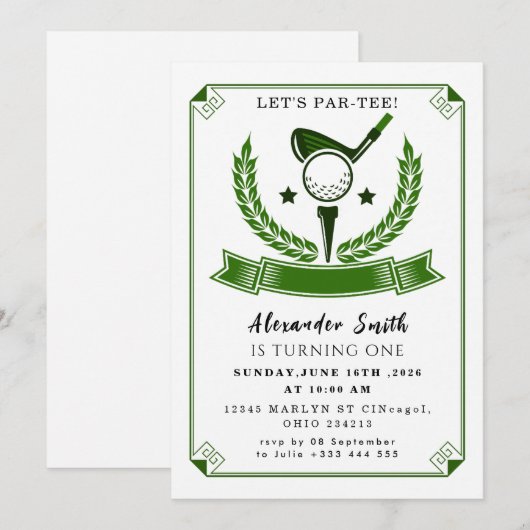 Golf Party 招待状 (正面/裏面)