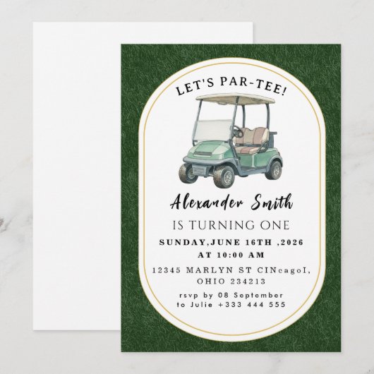 Golf Party Invitation 招待状 (正面/裏面)