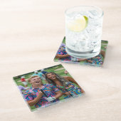 Golf Photo Customize Personalize ガラスコースター (アングル)