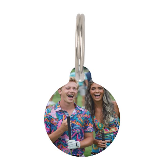 Golf Photo Customize Personalize ペット　ネームタグ (正面)