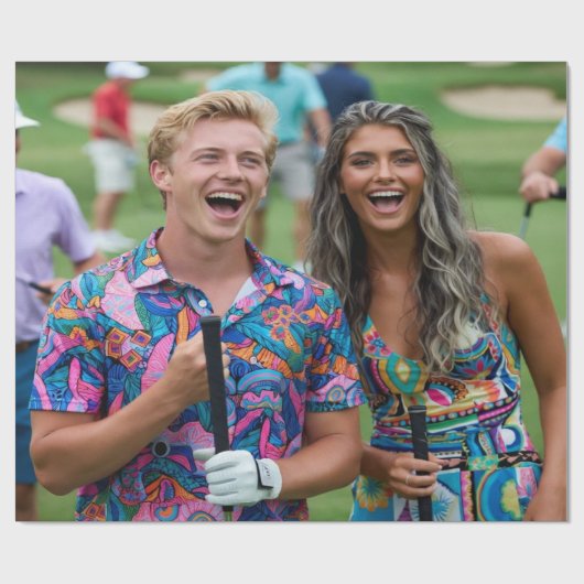 Golf Photo Customize Personalize ラッピングペーパー (フラット)