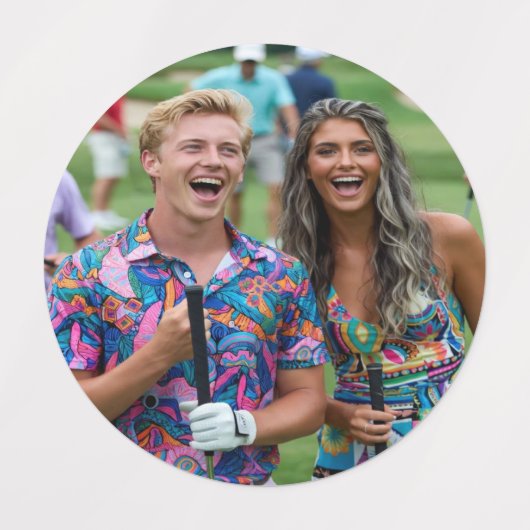 Golf Photo Customize Personalize ラベル (デザイン1)