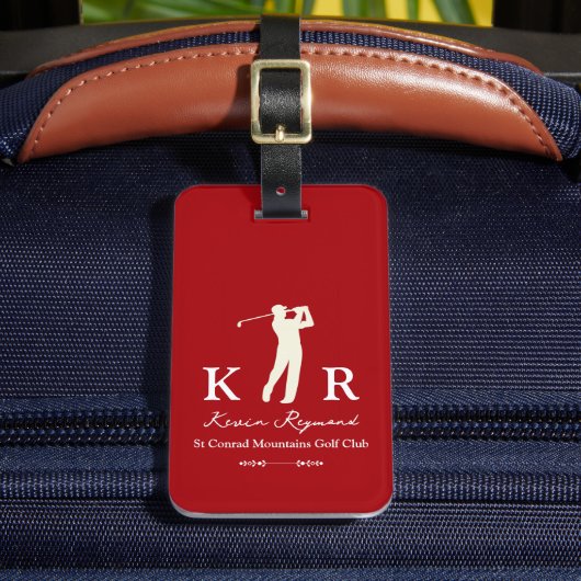 Golf Player Classic Red Golfers ラゲッジタグ (正面インサイチュ2)