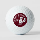 Golf Player Icon, Name and Age deep red ゴルフボール (正面)
