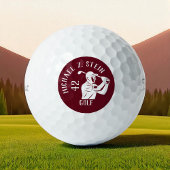 Golf Player Icon, Name and Age deep red ゴルフボール