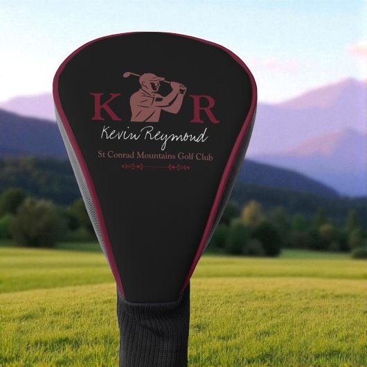 Golf Player Initials Script Name ゴルフヘッドカバー