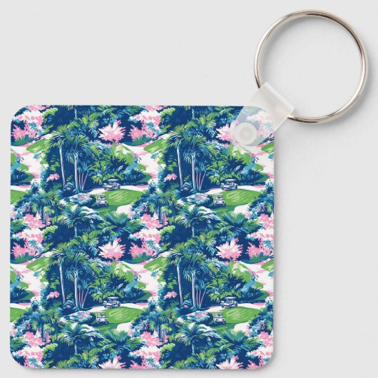 Golf Print Golf Cart キーホルダー (裏面)