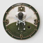 Golf Putting Golfer Gift ラージ壁時計 (正面)