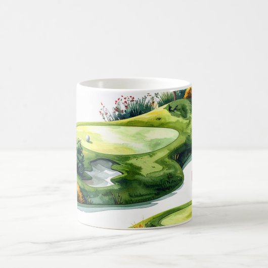 Golf Putting Green コーヒーマグカップ (中央)