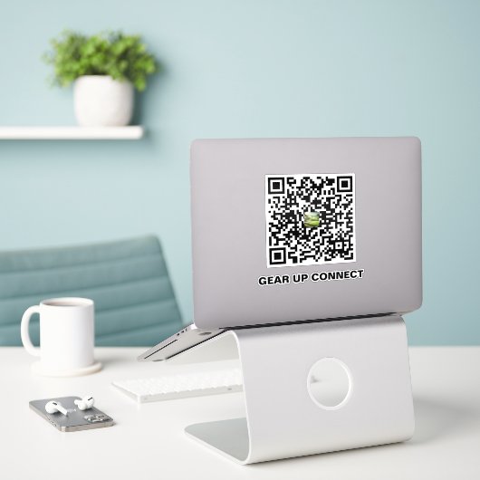 Golf QR Code Sticker – Link Up on the Green シール (デスク上のノートパソコン)
