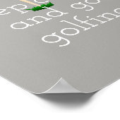 golf quote poster for golfers gray and white ポスター (角)