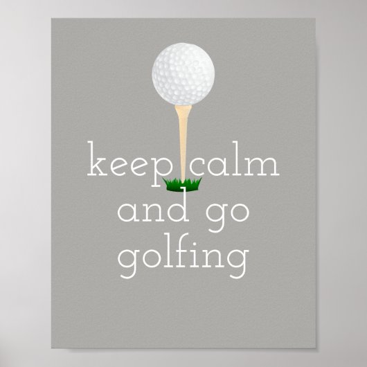golf quote poster for golfers gray and white ポスター (正面)