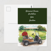 Golf rehearsal Wedding Dinner Invitation   ポストカード (正面/裏面)