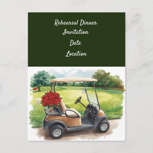 Golf rehearsal Wedding Dinner Invitation   ポストカード (正面)