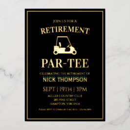 Golf Retirement 箔招待状