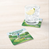 Golf  retirement for golfer  スクエアペーパーコースター (インサイチュ)