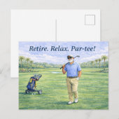 Golf Retirement Game. Set. Retired Keepsake Golfer ポストカード (正面/裏面)
