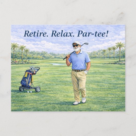 Golf Retirement Game. Set. Retired Keepsake Golfer ポストカード (正面)