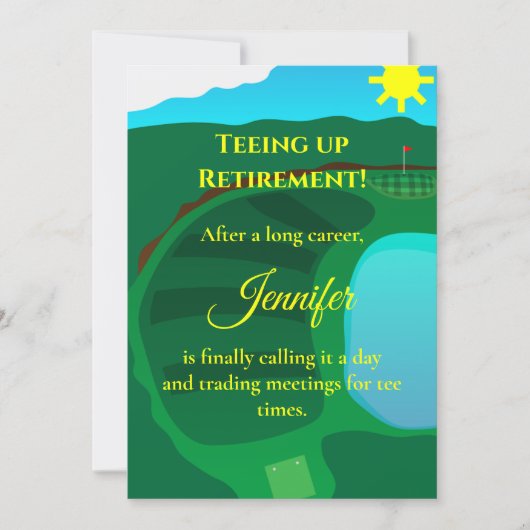 Golf Retirement Party, Tee Time Retirement 招待状 (正面)