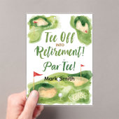 GOLF RETIREMENT Tee off ParTee for golfer アクリル招待状 (インサイチュ (ポータブル))