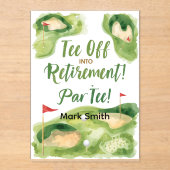 GOLF RETIREMENT Tee off ParTee for golfer アクリル招待状 (正面)