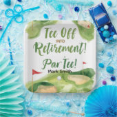 GOLF RETIREMENT Tee off ParTee for golfer ペーパープレート (パーティー)