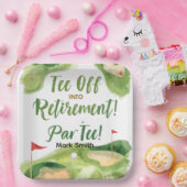 GOLF RETIREMENT Tee off ParTee for golfer ペーパープレート (パーティー)