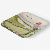 Golf Retro Golf Chic: Woman Golfer at the Green ペーパープレート (傾斜あり)