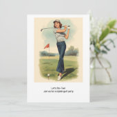 Golf  Retro Golf Chic: Woman Golfer at the Green 招待状 (スタンド正面)