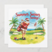 Golf Santa Christmas Summer time シーズンカード (正面/裏面)
