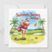Golf Santa Christmas Summer time シーズンカード (正面)